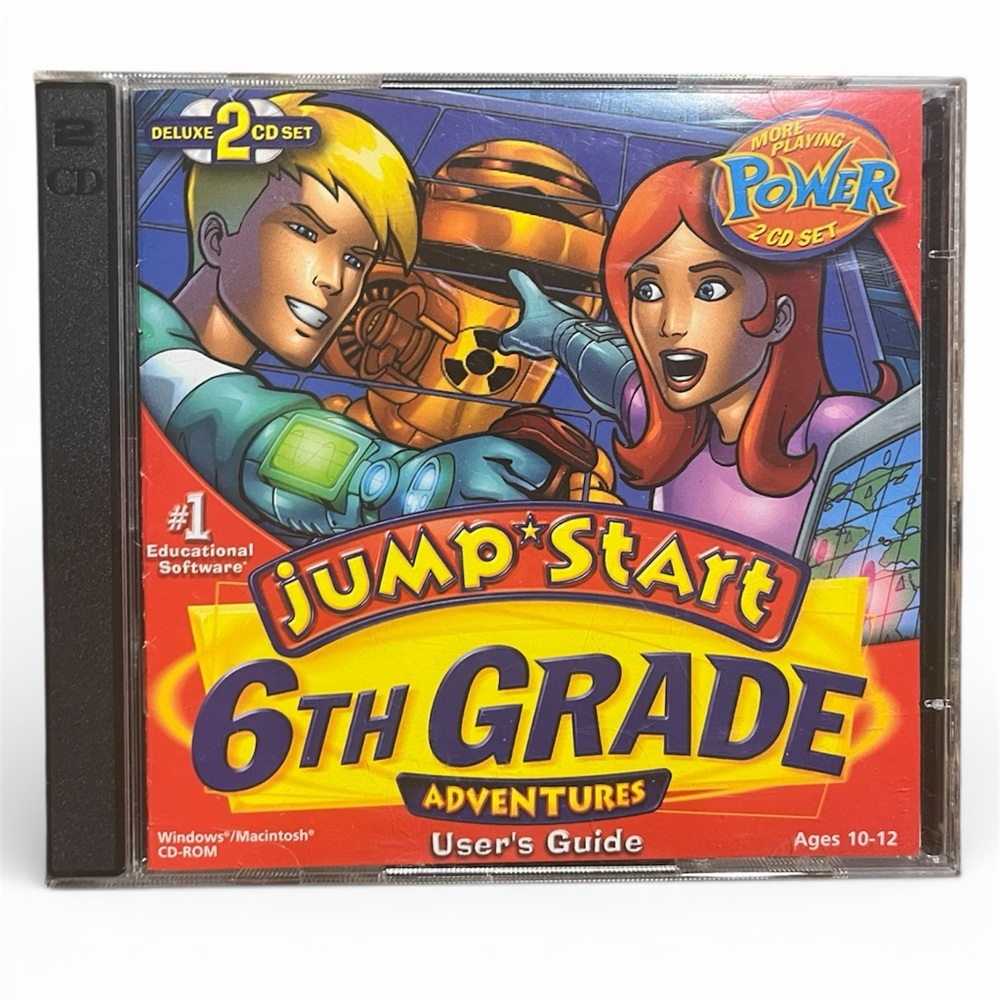 VTG JUMP START Adventures 6th Grade Mission Earthquest 2 Disc Set CD Rom
